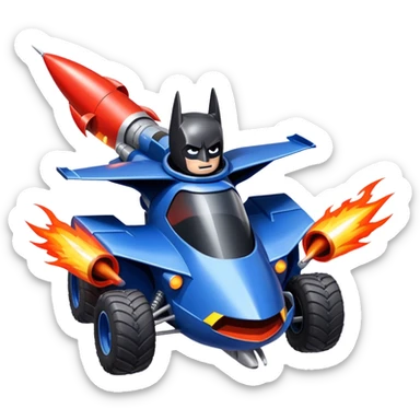 ATV QUAD batmobile in rocket ship boom rocket at take-off in fire france ! sticker