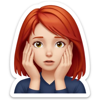 Face palm red hair girl sticker