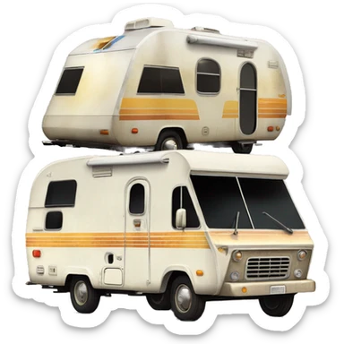  Side view 1973 Winnebago caravan C-3PO tarnished from space with rear wing  sticker