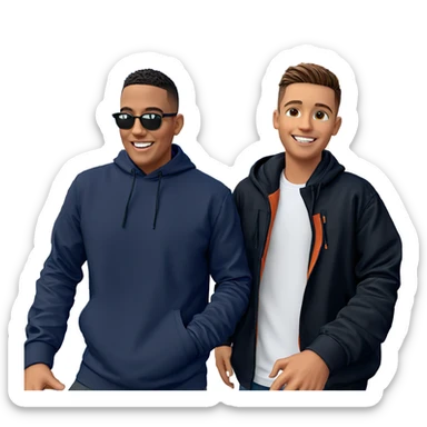 boys smiling outdoors together sticker