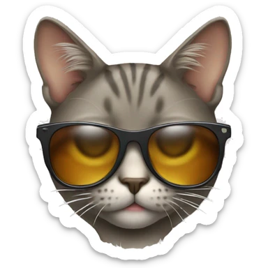 Cat with sunglasses sticker