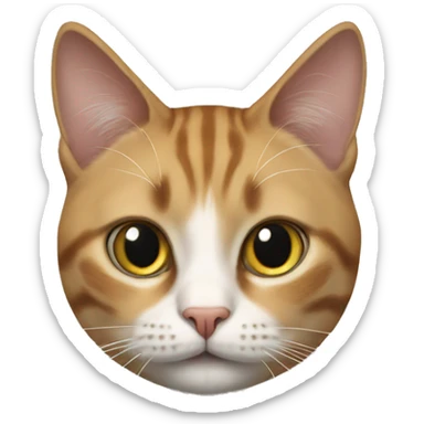 realistic cat in traditional media sticker