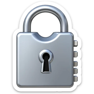 Digital glitch art style emoji, corrupted padlock sticker