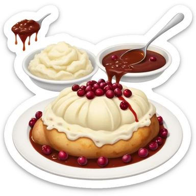 Thanksgiving dinner food fight sticker