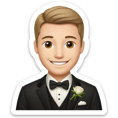 American groom, traditional, culture of american, smiley on face. sticker