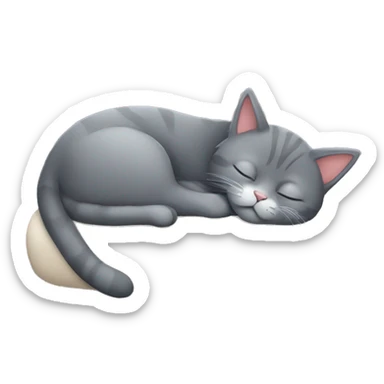 Grey Cat sleep  sticker