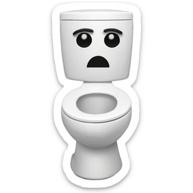 Toilet with a head sticking out sticker