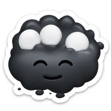 a living puddle of black ink, cute sticker