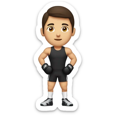 une coach sportive brune, mma avec une queue de cheval, énervé sticker