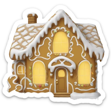 Cosy yellow gingerbread house  sticker