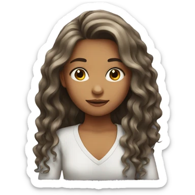 girl which long hair  sticker