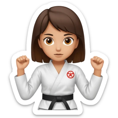 Karate Brunette girl whit brown or black belt sticker