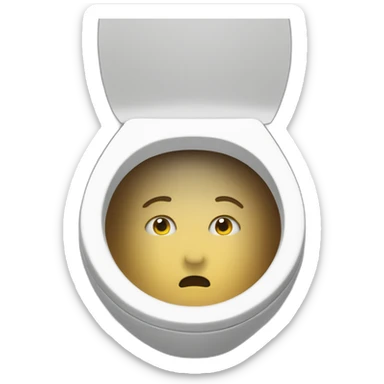(disembodied head inside toilet bowl) (skibidi toilet) (skibidi 1 meme) sticker