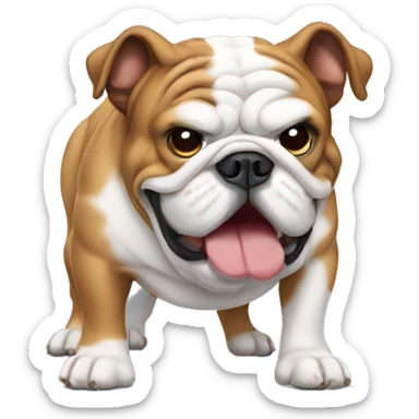 english bulldog pooping sticker