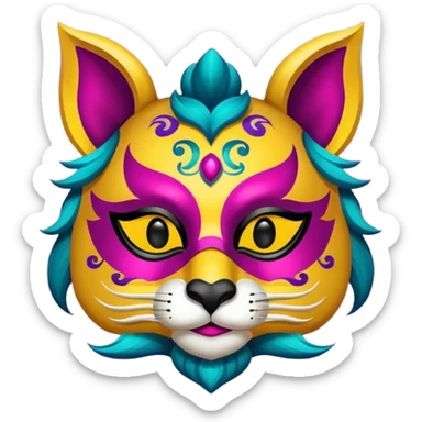 Festival themed animal Mask sticker
