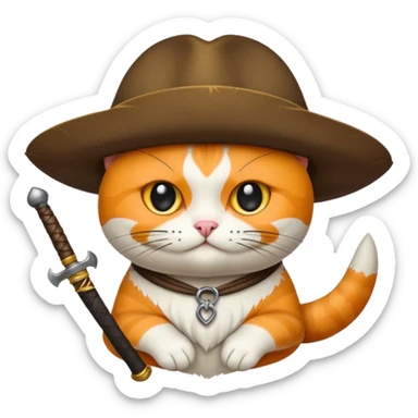 Crie um gato com chapéu de pirata sticker