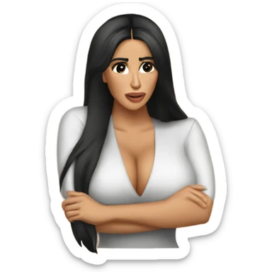 Kim Kardashian is crying and talking on the phone sticker