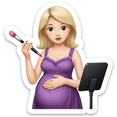 Pregnant women doing makeup  sticker