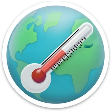 globe with thermometer sticker