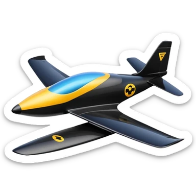 Emoji of a black rc plane sticker