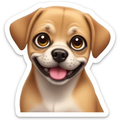 Puggle with smile sticker