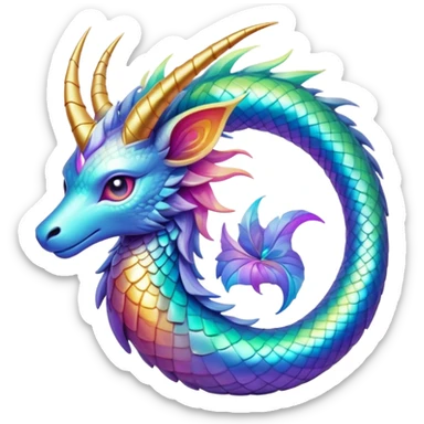 Epic legendary complex detailed iridescent gradients aesthetic-scenery-Fakémon-creature sticker