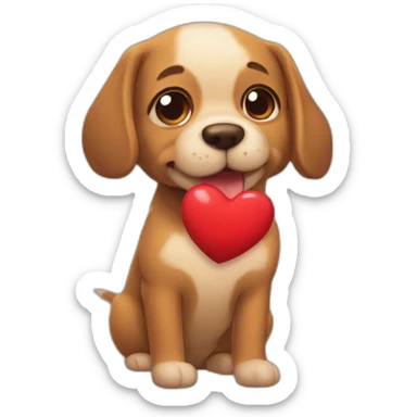 Huella de perro con corazón  sticker
