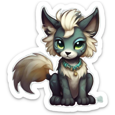 Cool cute Kawaii edgy fantasy shiny animal  fursona Fionbri vernid by griffsnuff & LiLaiRa & Falvie full body sticker