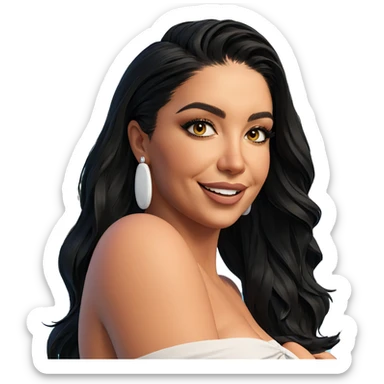 smiling girl by the pool sticker