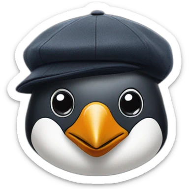 Penguin with tom shelby's flat cap from peaky blinders sticker