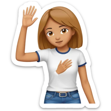 A girl doing the dab sticker