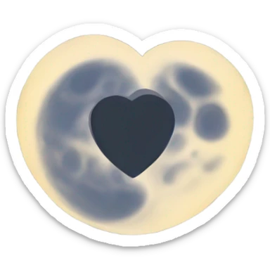 Heart shaped moon sticker