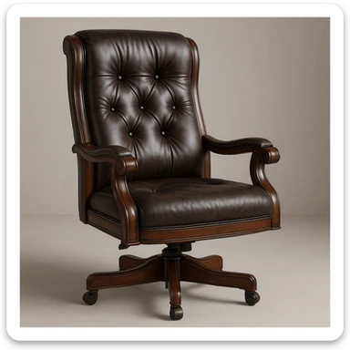 classic executive office chair with leather and wood accents sticker