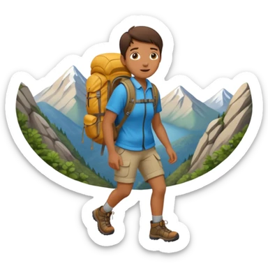 hiking person sticker