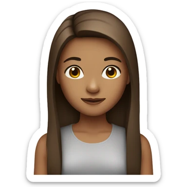   girl with straight brown hair sticker
