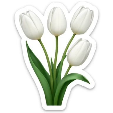White tulips sticker