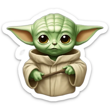 Bébé Yoda qui mange un tocos sticker