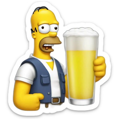 homer simsonp drink sticker