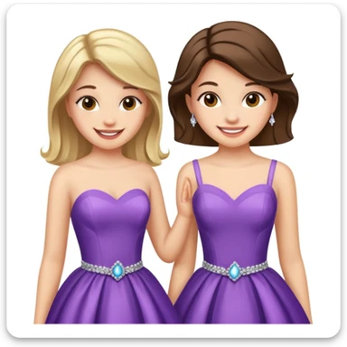 girls in a prom sticker