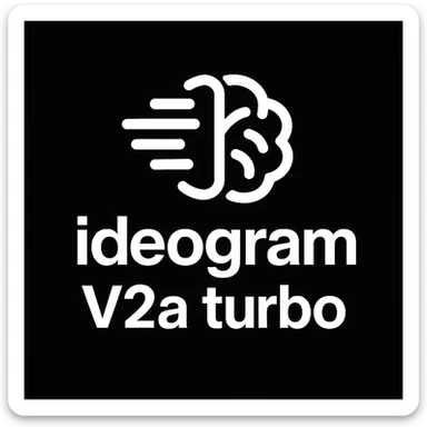 recreate this logo with text of "ideogram V2a turbo", MAKE IT FIT IN SQAURE  sticker
