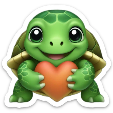Turtle loveheart sticker
