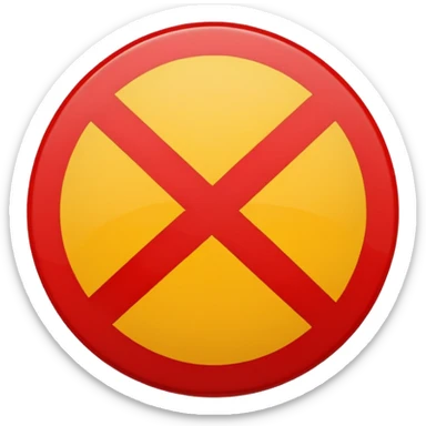 um circulo vermelho com uma barra transversal, semelhando a um simbolo de proibido, semelhante as placas de transito sticker