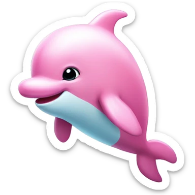 Pink fluffy dolphin with wings  sticker