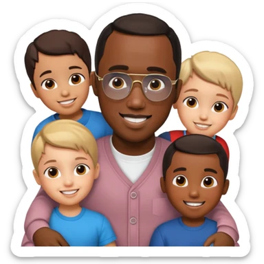 Diddy with kids sticker