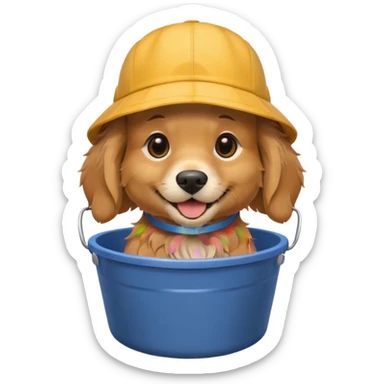 bucket hat dog sticker