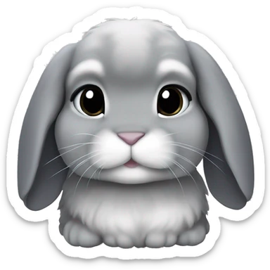 Grey holland lop bunny sticker