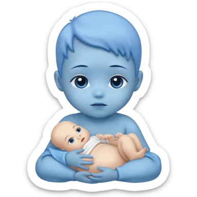 blue mutant baby sticker