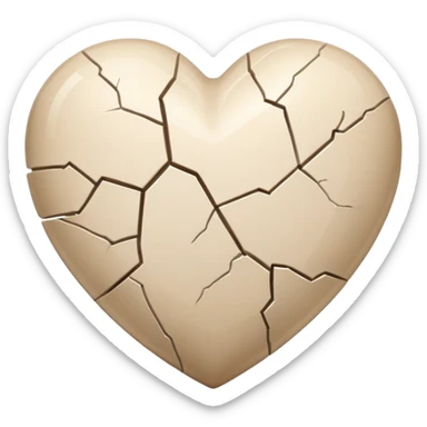 Beige shining broken heart  sticker