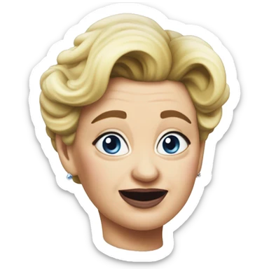 Ursula von der Leyenl photorealistic shrugs sticker