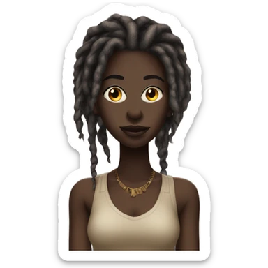 Darkskin beautiful Dread head woman standing sticker
